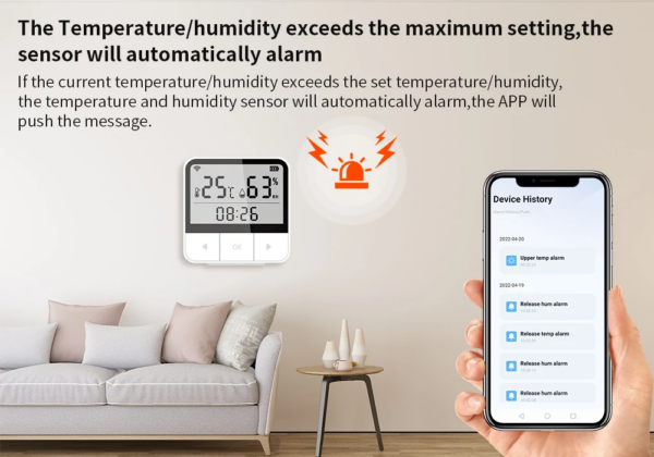 Wise pametni senzor temperature i vlažnosti sa alarmom - Image 3