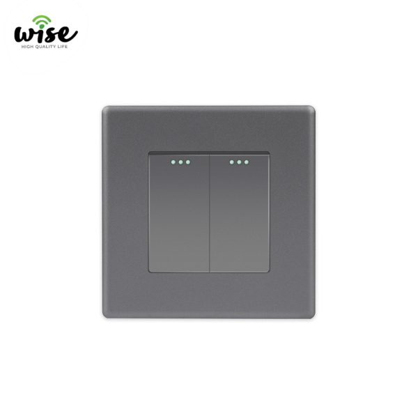 Wise prekidač mehanički, 2 tastera, PVC mat panel - Image 4