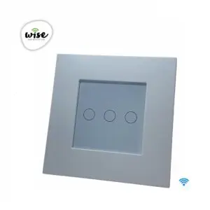 WISE pametni prekidač - 3 tastera, PVC mat panel beli