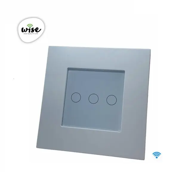 WISE pametni prekidač - 3 tastera, PVC mat panel beli
