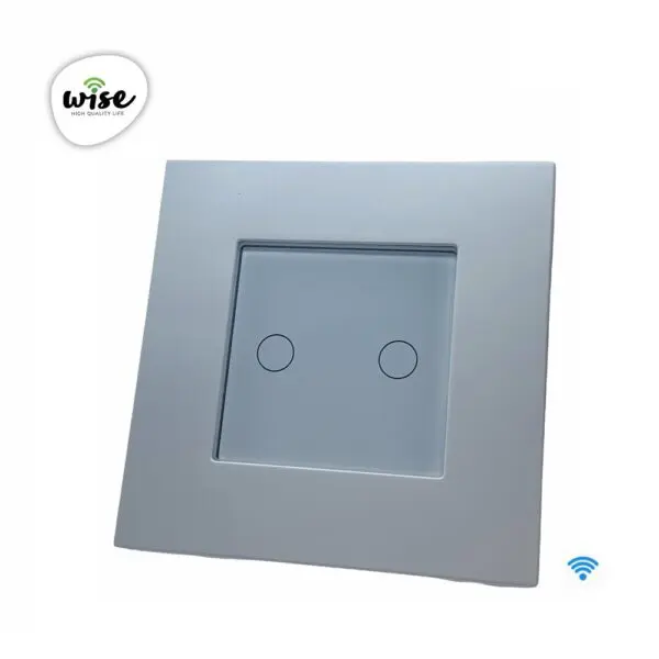 WISE pametni prekidač - 2 tastera, PVC mat panel beli