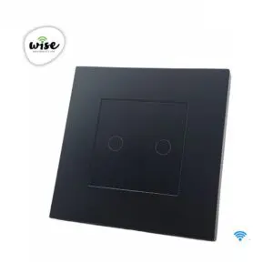 WISE pametni prekidač - 2 tastera, PVC mat panel crni