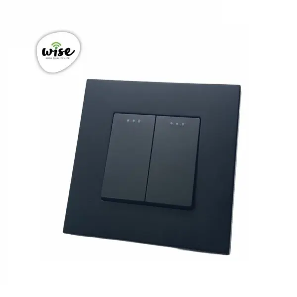 Wise prekidač mehanički, 2 tastera, PVC mat panel - WISE