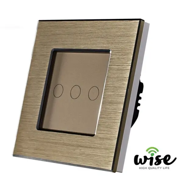 Wise naizmenični prekidač, 3 tastera- aluminijumski panel - Image 2