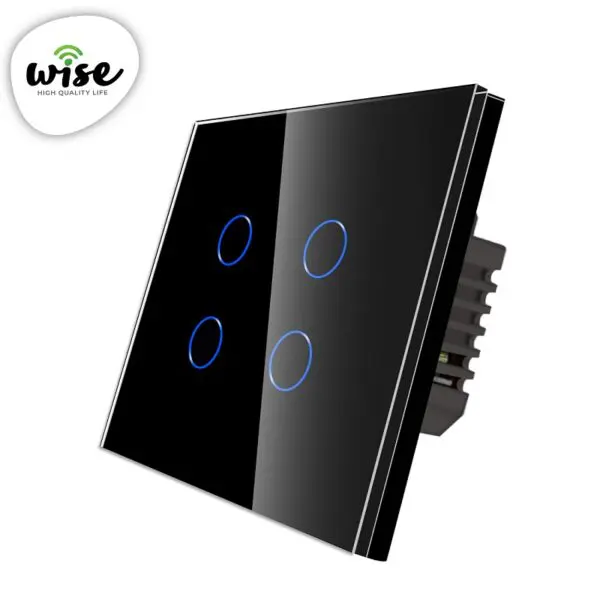 Wise pametni prekidač 4 tastera – stakleni panel sivi - Image 4