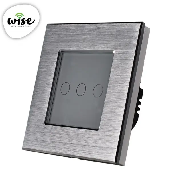 Wise pametni prekidač Wifi + RF, 3 tastera - aluminijumski panel