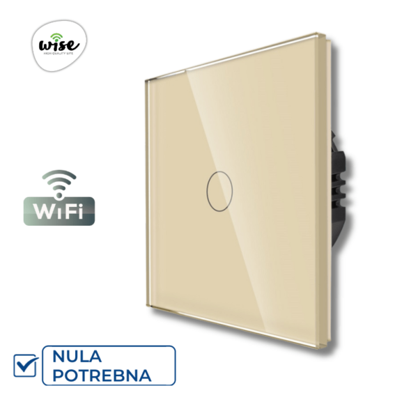 Wise pametni prekidač 1 taster – stakleni krem panel