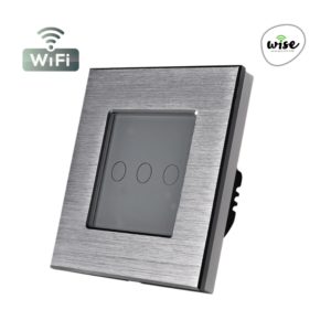 Wise pametni prekidač, 3 tastera, aluminijumski panel srebrni