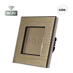 Wise pametni prekidač, 3 tastera, aluminijumski panel krem