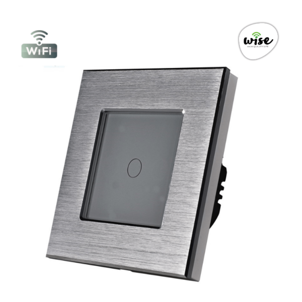 Wise pametni prekidač, 1 taster – aluminijumski panel srebrni