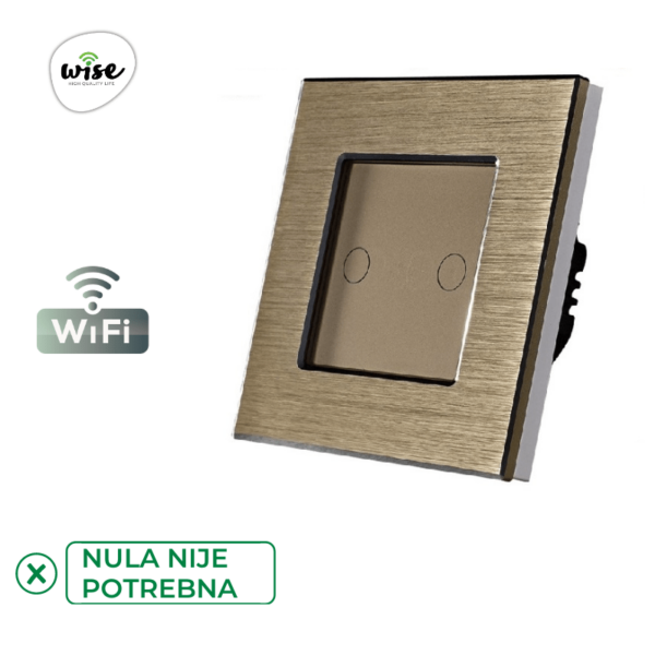 Wise pametni prekidač SLW – nije potrebna „nula“ žica – 2 tastera – aluminijumski panel - Image 2