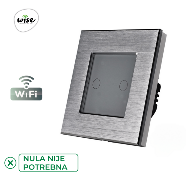 Wise pametni prekidač SLW – nije potrebna „nula“ žica – 2 tastera – aluminijumski panel - Image 3