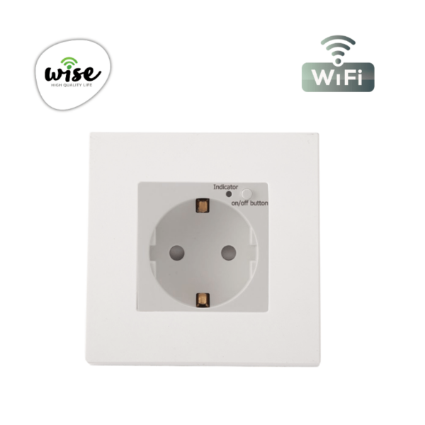 Wise pametna utičnica, ugradna 16a – MAT panel bela