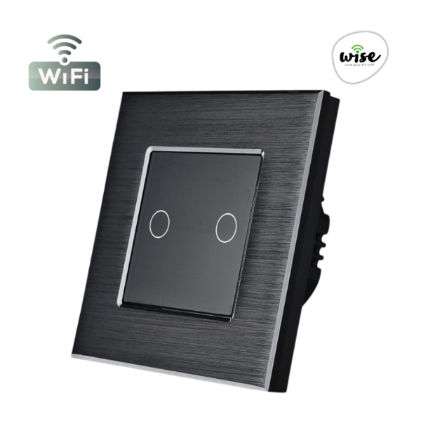 Wise pametni prekidač, 2 tastera, aluminijumski panel krem - Image 3