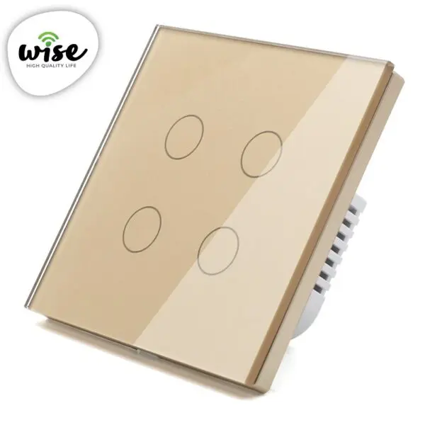 Wise pametni prekidač 4 tastera – stakleni panel sivi - Image 2