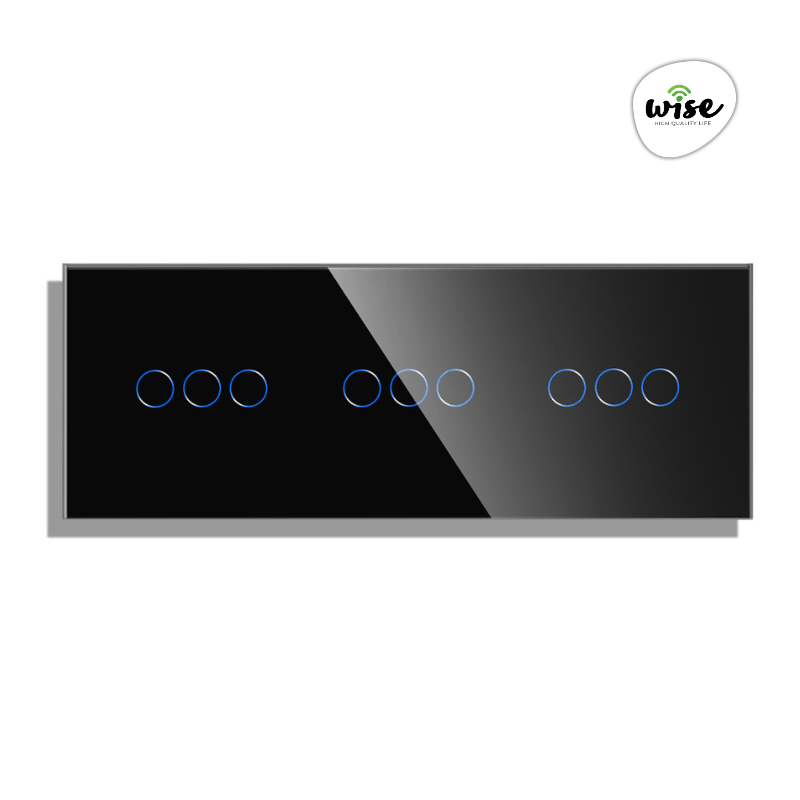 Wise prekidač na dodir – 9 tastera – stakleni panel - Slika 2