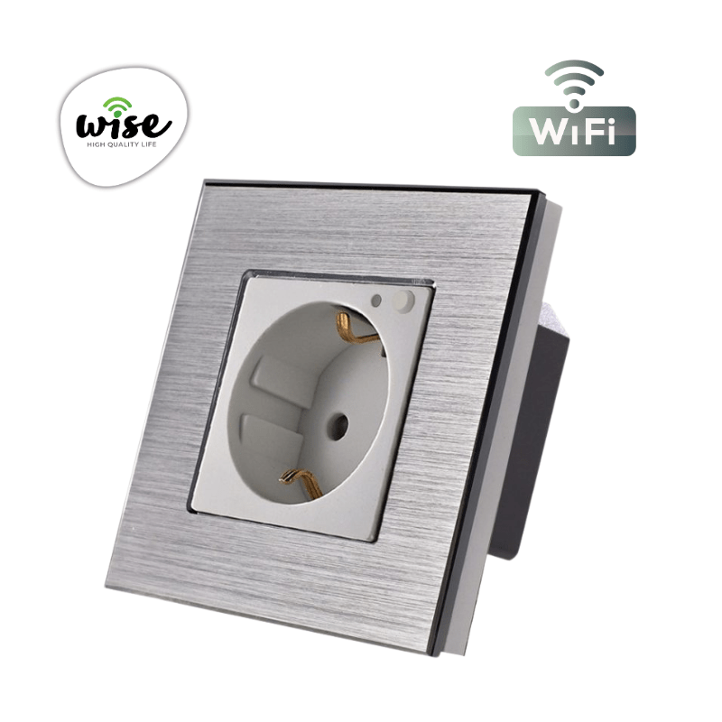 Wise pametna utičnica, ugradna – aluminijumski panel krem - Slika 4