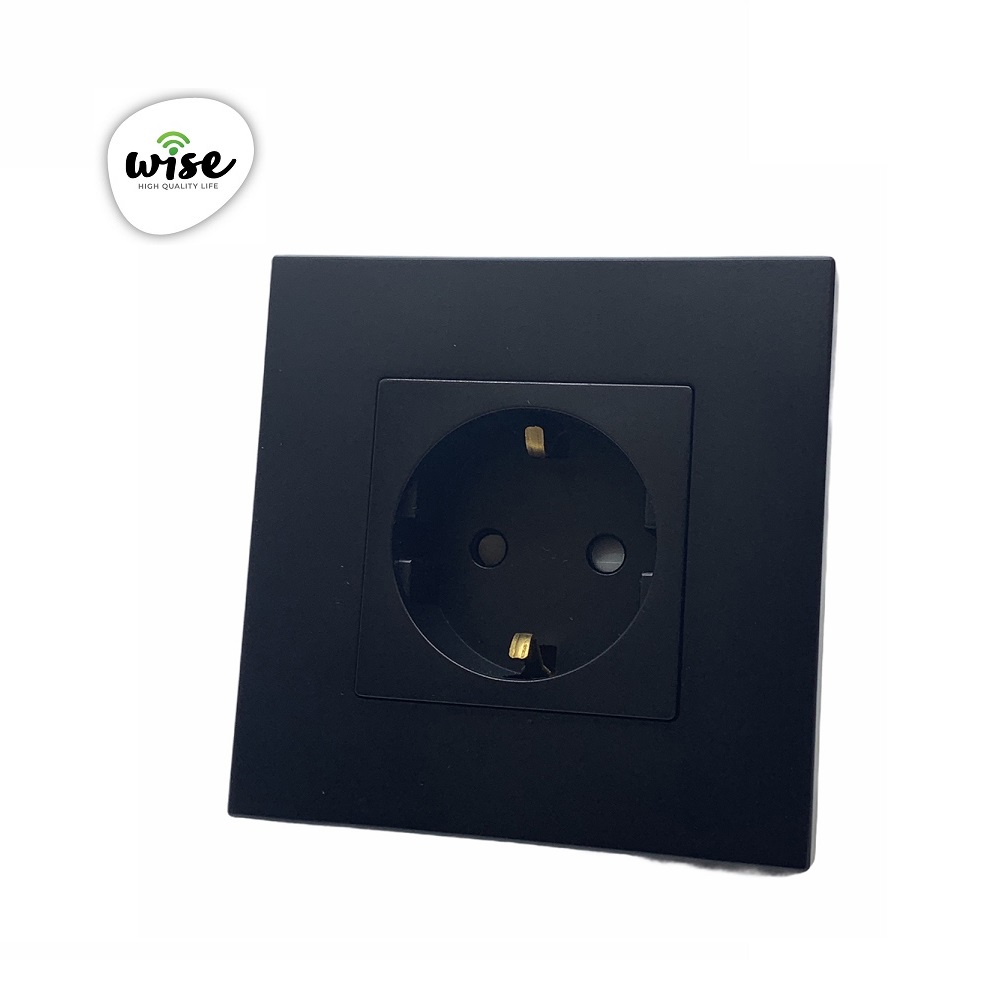 Wise utičnica 16a PVC mat panel crni - Slika 2