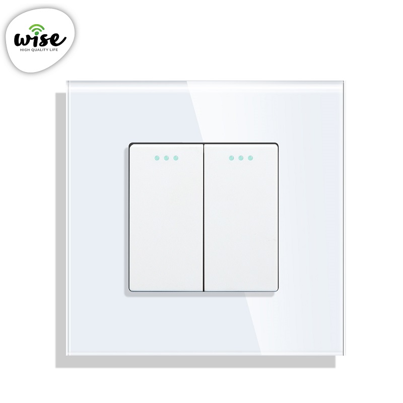 Prekidač mehanički, 2 tastera, stakleni panel - WISE - Slika 2