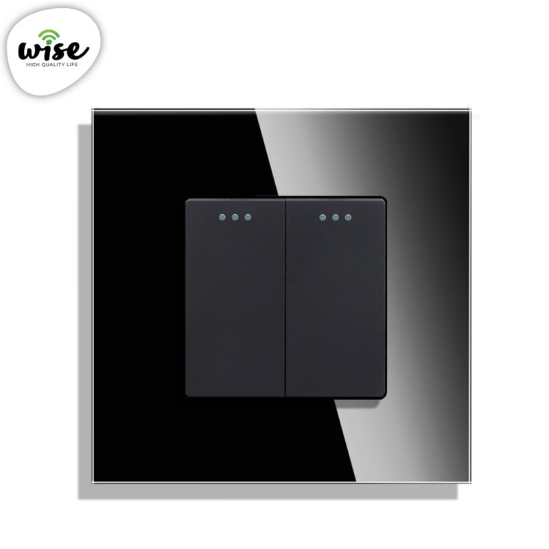 Prekidač mehanički, 2 tastera, stakleni panel - WISE - Slika 3